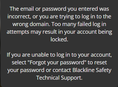 Email or password error