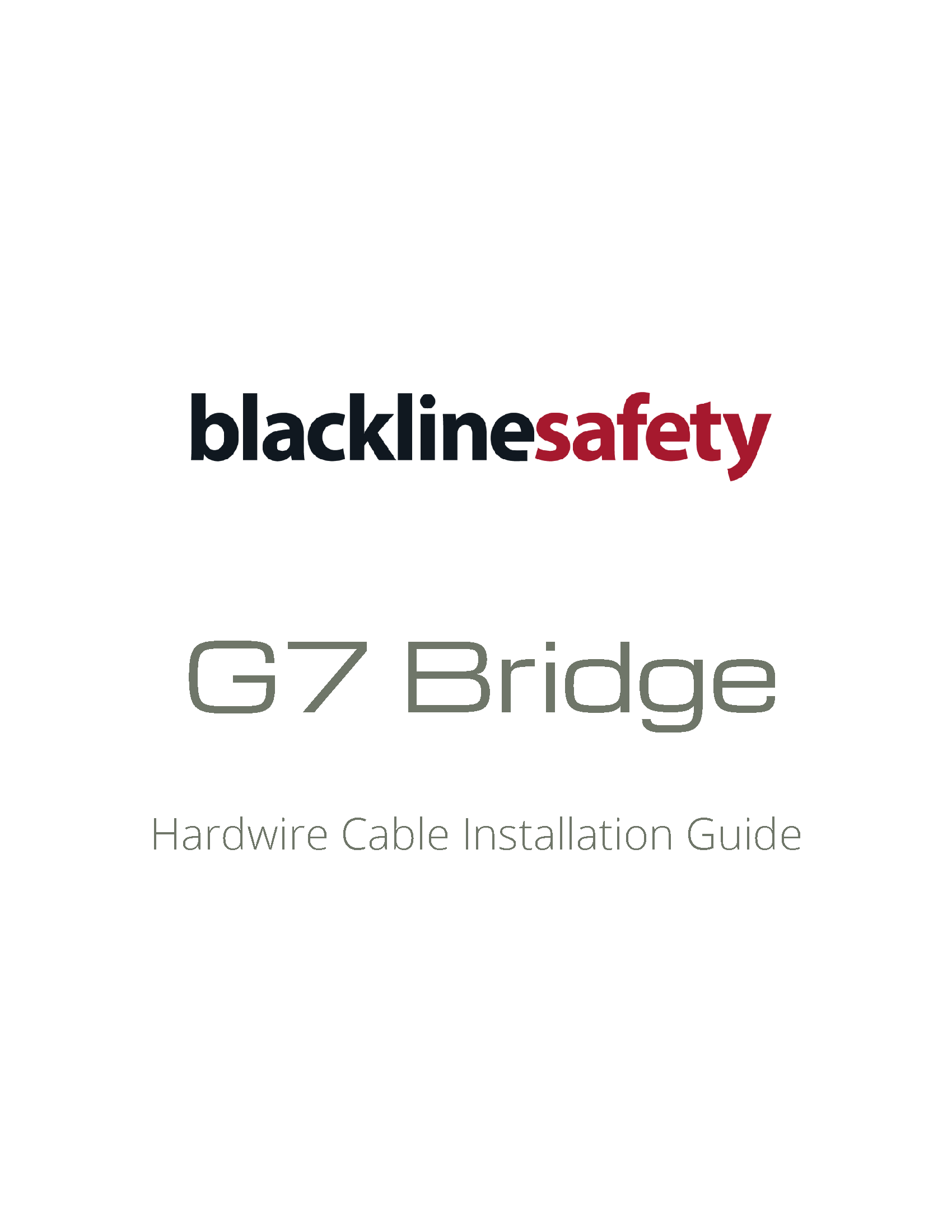 G7 Bridge Hardwire Cable Installation Guide_Cover_page