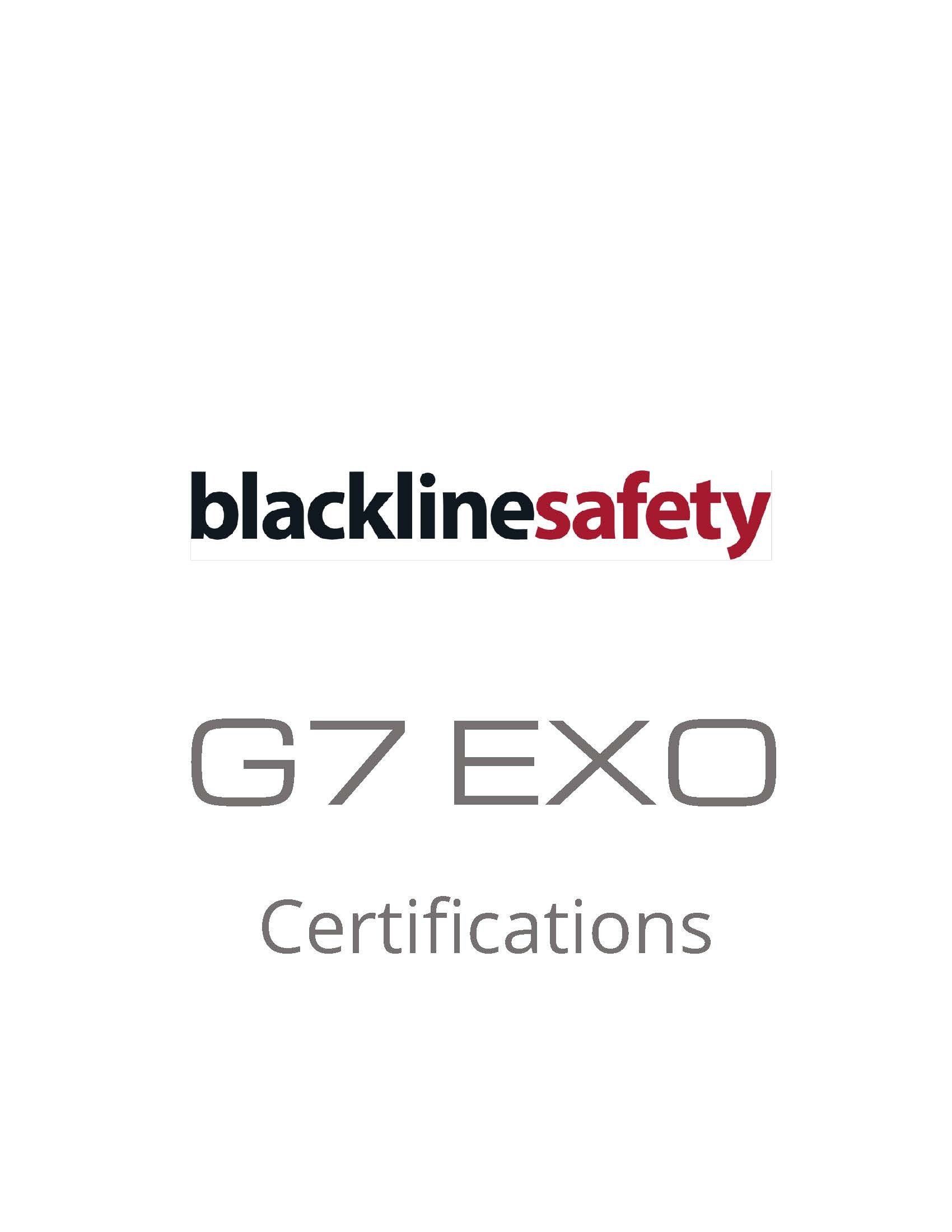 G7 EXO Certifications - cover page