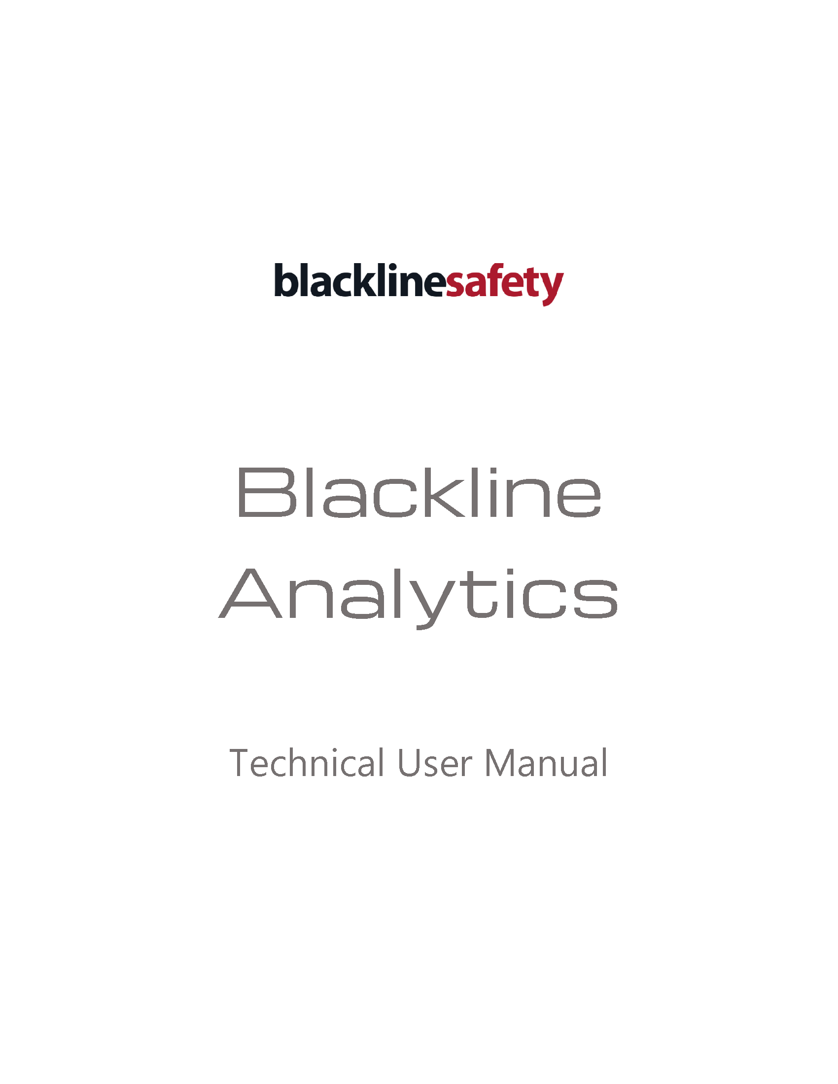Blackline Analytics Technical User Manual Cover
